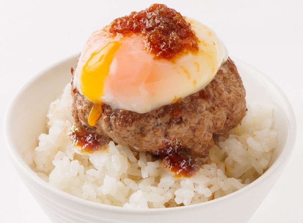 ハンバーグ温玉丼