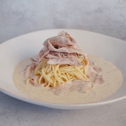 冷製スープパスタ☆胡麻豆乳しゃぶしゃぶ
