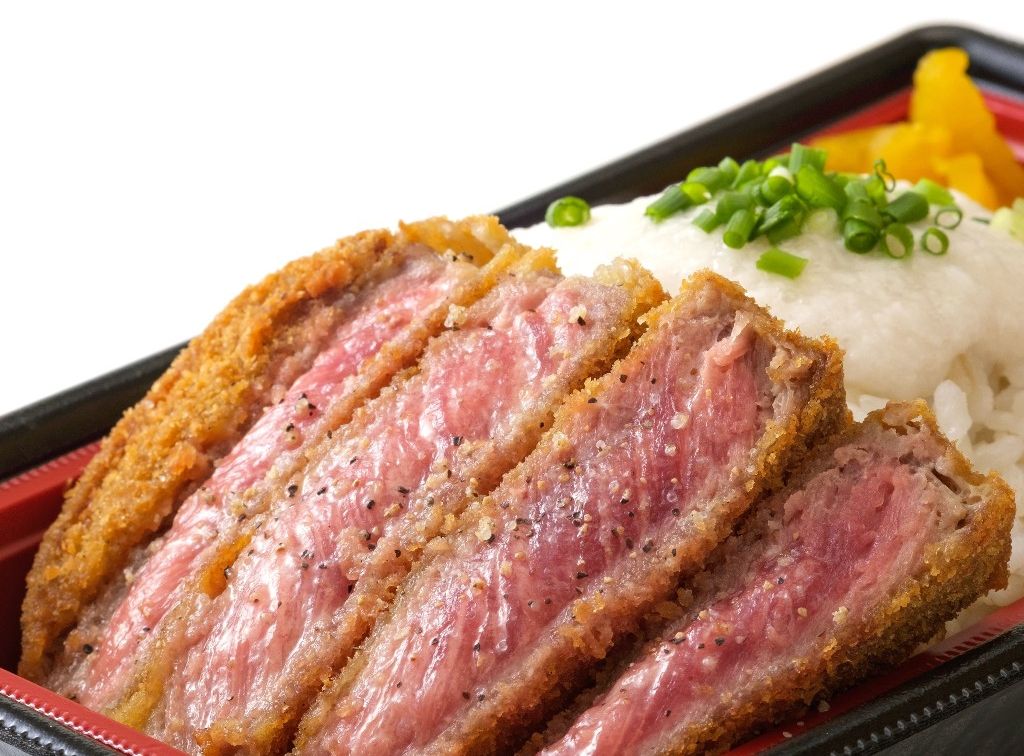 牛とろかつと麦とろご飯のハーフ重