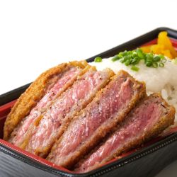 牛とろかつと麦とろご飯のハーフ重