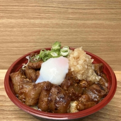 品川名物温玉牛すじホルモン飯(みぞれおろし)