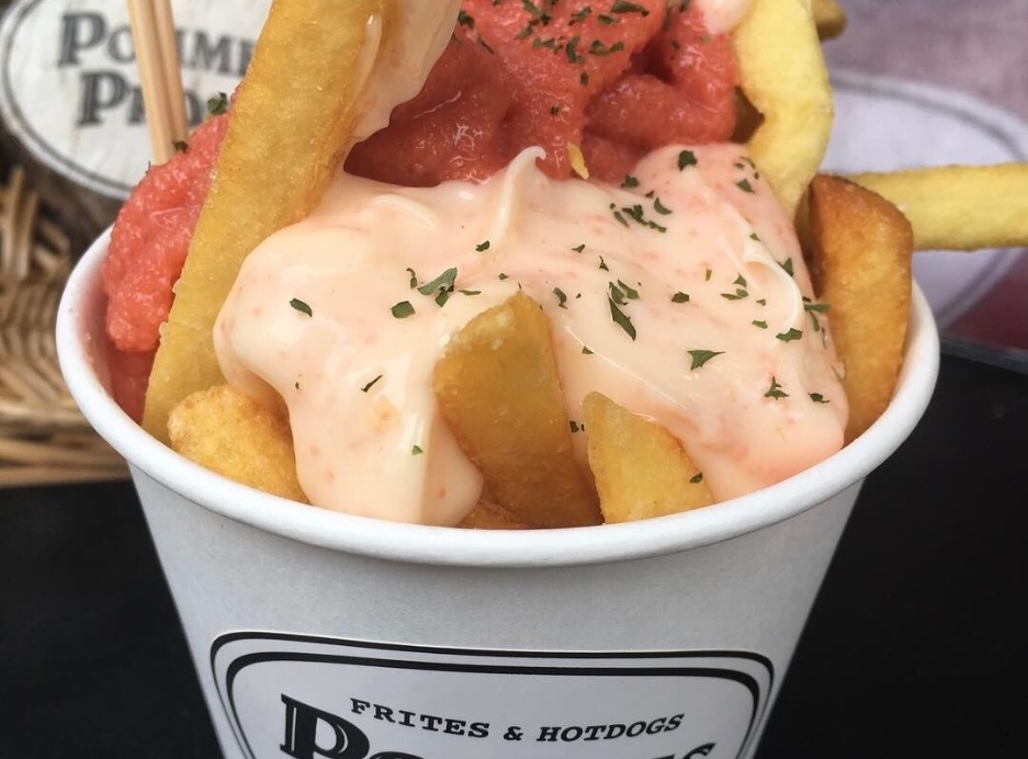 ベルギーフライドポテト　こぼれ明太子ソース